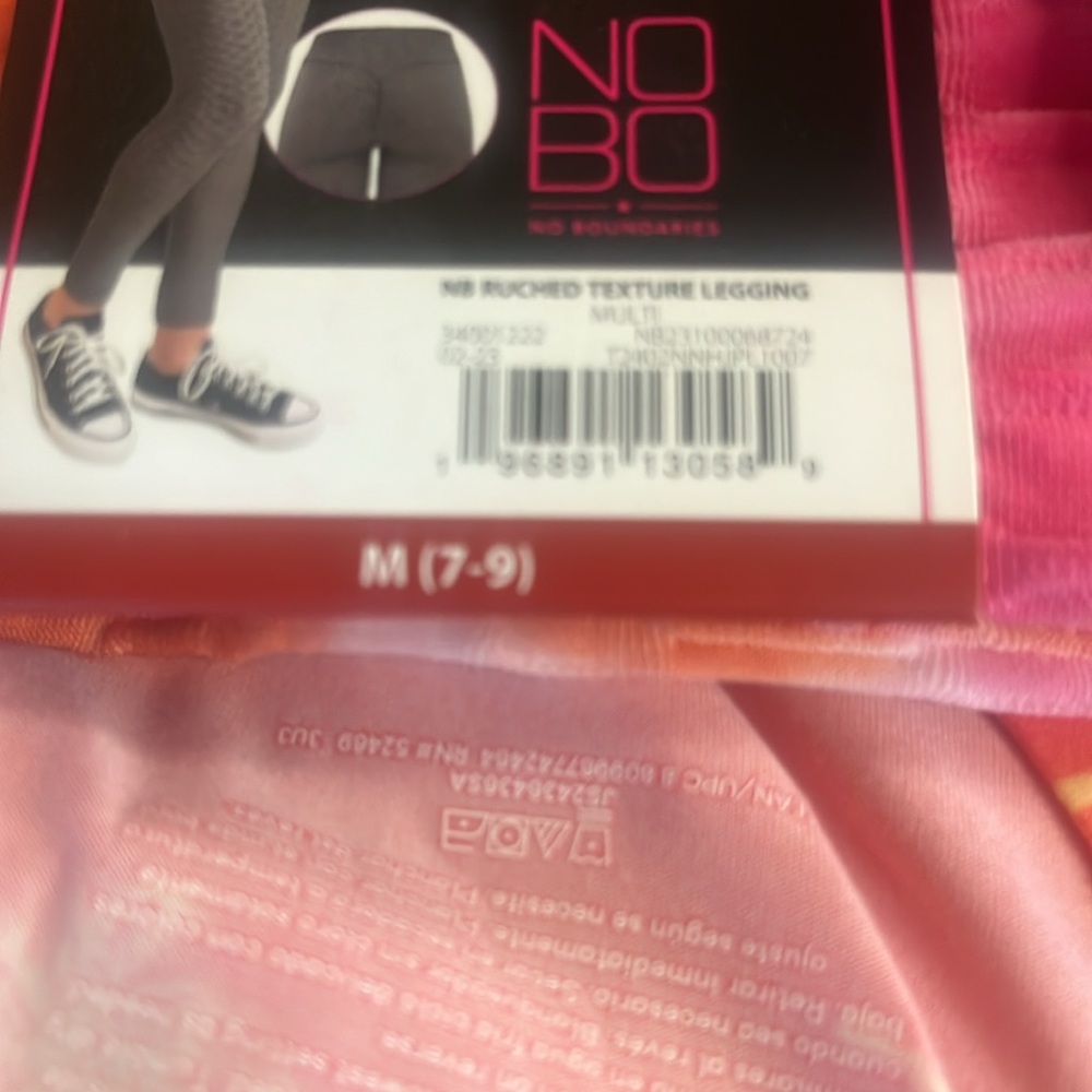 Pink and Orange Textured Leggings - Picture 2 of 6